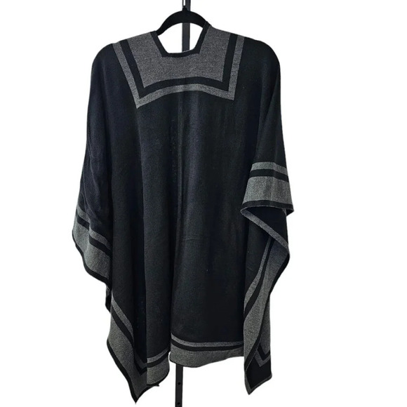 Ralph Lauren Womens Shawl Wrap Gray Draped Open Front  One Size Poncho Cardigan - Picture 3 of 9